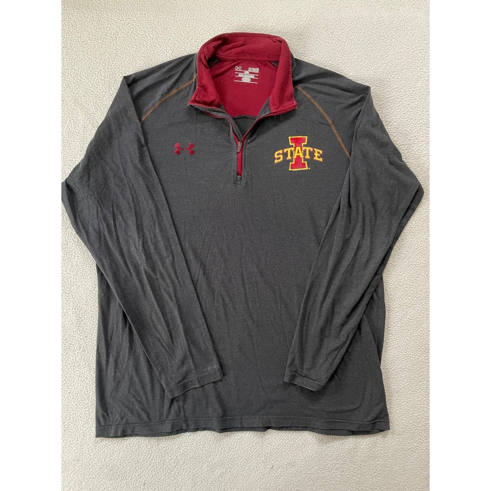 Under Armour Mens Extra Large Quarter Zip Charcoal Iowa State Cyclones Pullover